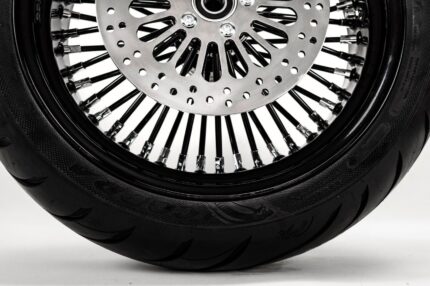 16 x 5.5 Black Rim 52 Fat Mammoth Spoke Rear Wheel BW Tire Harley Touring 09+