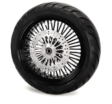 16 x 5.5 Black Rim 52 Fat Mammoth Spoke Rear Wheel BW Tire Harley Touring 09+