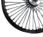 21 x 3.5 Chrome 46 Fat Spoke Front Black Rim Wheel Harley Touring Dual Disc