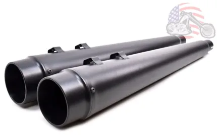 4" Black Megaphone Slip-On Mufflers Exhaust Pipes 95-16 Harley Touring Dresser