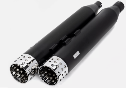 4.5" Black Swiss Cheese Slip-On Mufflers Exhaust Pipes 2017+ Harley Touring M8