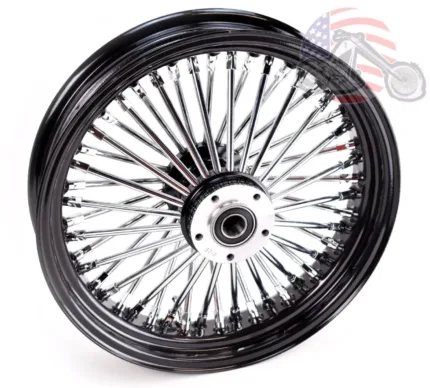 48 King Fat Spoke 16 X 3.5 Front Wheel Black Rim Hub Harley Softail Wide Glide