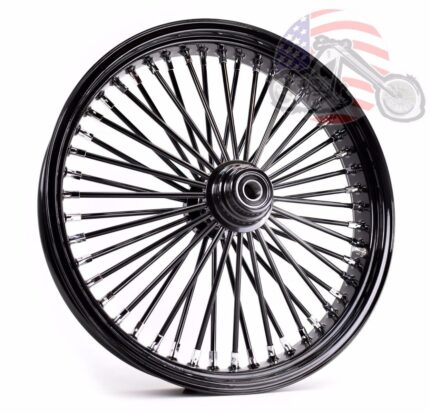48 King Fat Spoke 21 X 3.5 Front Wheel Black-Out Rim Harley Softail Single Disc