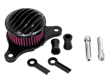 Black Billet Air Intake Filter Cleaner Kit Ribbed Harley Sportster EVO XL 91-20