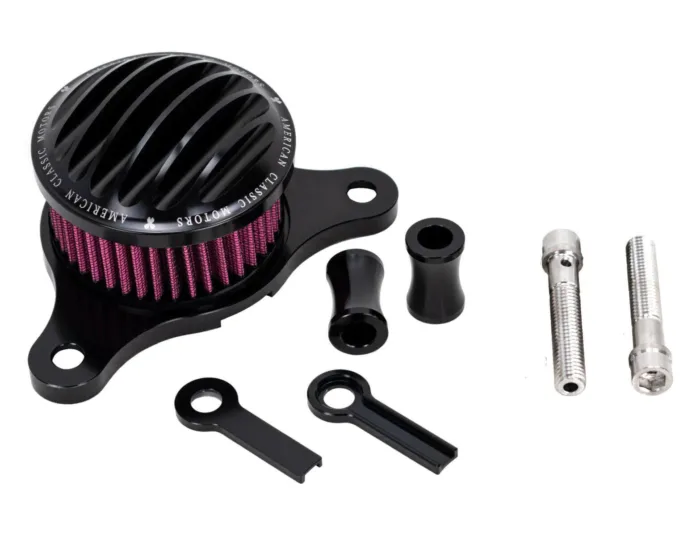 Black Billet Air Intake Filter Cleaner Kit Ribbed Harley Sportster EVO XL 91-20