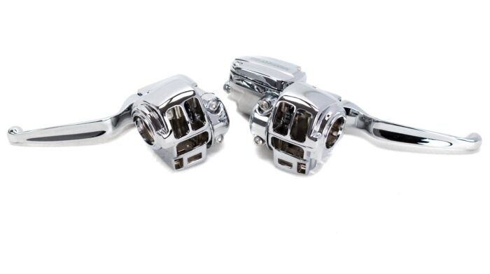 Chrome Handlebar Controls + Switch Housings Chrome Harley Touring Bagger 08-13