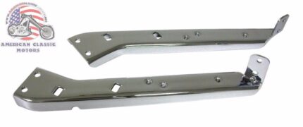 Chrome Heavy Duty HD Saddlebag Rails Support Brackets Set Harley Touring Dresser
