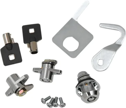 Chrome Replacement Saddlebag Tour Pak Locks Set Keys 93-13 Harley Touring Bagger
