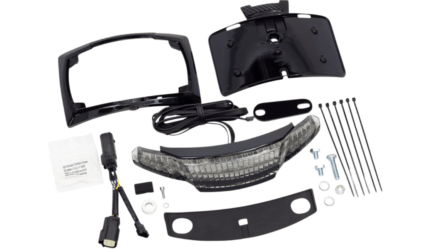 Ciro Black Smoked Latitude Tail Light License Plate Mount Harley Touring 14-22
