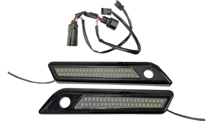 Custom Dynamics Saddlebag Latch Dual Light Smoke Black Pair Harley Touring 14-23
