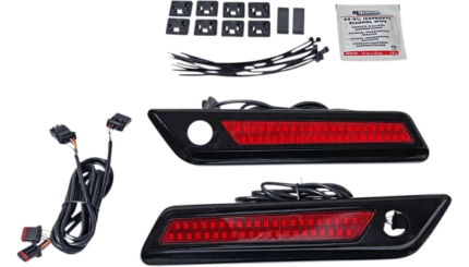 Custom Dynamics Saddlebag Latch Dual Lights Red Black Pair Harley Touring 2014+