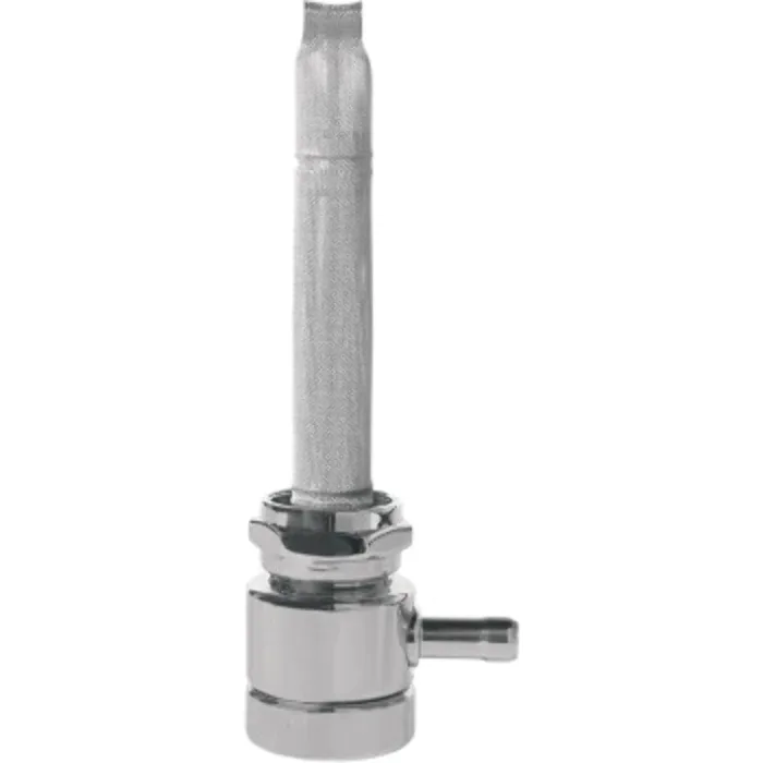 High-Flow Fuel Valve Custom Round Knob Chrome 22mm Round Inward Outlet Harley