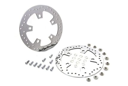 Polished Stainless Custom Enforcer Front Brake Rotor Pair Set 14+ Harley Touring