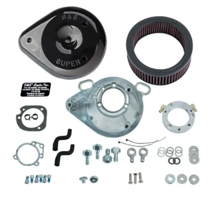 S&S Cycle Black Tear Drop Cover Air Cleaner Filter Kit Harley 99-2017 Big Twin