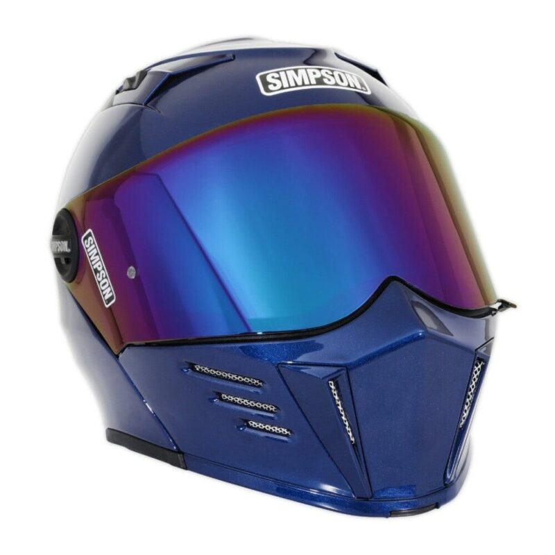Simpson Mod Bandit Flyby Metallic Navy Blue Motorcycle DOT Full-face Helmet