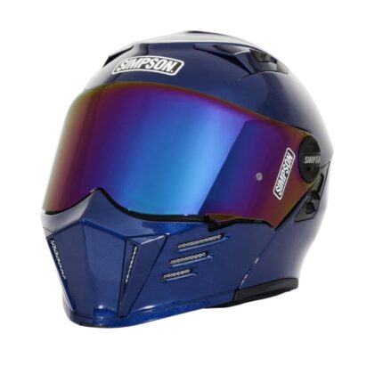 Simpson Mod Bandit Flyby Metallic Navy Blue Motorcycle DOT Full-face Helmet