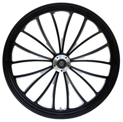 Ultima Manhattan Black 23 x 3.5 Front Wheel Rim BW Tire DD Package Harley 2008+