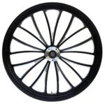Ultima Manhattan Black 23" x 3.5" Front Wheel Rim BW Tire Package Harley 2008+