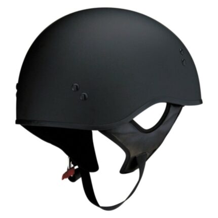 Z1R Vagrant Flat Black Motorcycle Half Face Helmet w/ Dropdown Visor