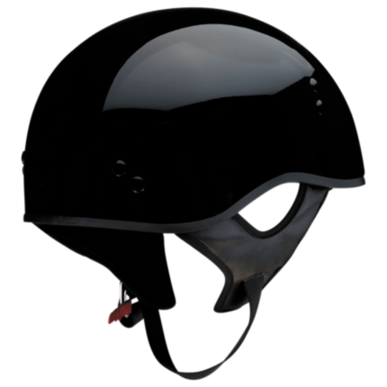 Z1R Vagrant Gloss Black Motorcycle Half Face Helmet w/ Dropdown Visor